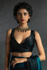 Alluring Teal Blue Diamond Work Satin Party Wear Pre-Stitched Saree