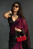 Impressive Magenta Diamond Work Satin Party Wear Pre-Stitched Saree