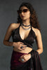 Impressive Magenta Diamond Work Satin Party Wear Pre-Stitched Saree