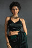 Stunning Green Diamond Work Satin Party Wear Pre-Stitched Saree