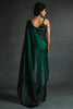 Stunning Green Diamond Work Satin Party Wear Pre-Stitched Saree
