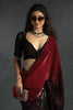 Ravishing Red Diamond Work Satin Party Wear Pre-Stitched Saree