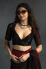 Ravishing Red Diamond Work Satin Party Wear Pre-Stitched Saree
