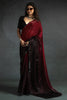 Ravishing Red Diamond Work Satin Party Wear Pre-Stitched Saree