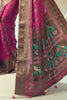 Amazing Rani Pink Zari Weaving Georgette Reception Wear Saree
