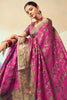 Amazing Rani Pink Zari Weaving Georgette Reception Wear Saree