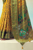 Astonishing Mustard Yellow Zari Weaving Georgette Haldi Wear Saree 