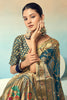 Pretty Teal Blue Zari Weaving Georgette Function Wear Saree With Blouse