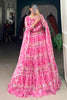 Dazzling Pink Printed Georgette Party Wear Lehenga Choli