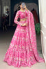 Dazzling Pink Printed Georgette Party Wear Lehenga Choli