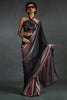 Incredible Rose Gold Diamond Work Satin Party Wear Pre-Stitched Saree
