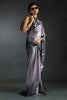 Surprising Lavender Diamond Work Satin Party Wear Pre-Stitched Saree