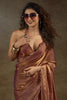 Lovable Rose Gold Satin Party Wear Pre-Stitched Saree With Blouse