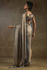 Adorable Grey Diamond Border Satin Party Wear Pre-Stitched Saree