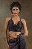 Dazzling Peach Chiffon Party Wear Pre-Stitched Saree With Blouse