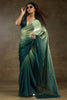 Stunning Light Green Chiffon Event Wear Pre-Stitched Saree With Blouse