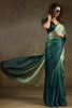 Stunning Light Green Chiffon Event Wear Pre-Stitched Saree With Blouse