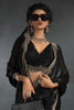 Enjoyable Black Hand Work Satin Silk Party Wear Saree With Blouse