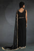 Enjoyable Black Hand Work Satin Silk Party Wear Saree With Blouse