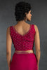Alluring Rani Pink Zarkan Work Satin Silk Event Wear Saree With Blouse