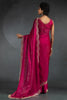 Alluring Rani Pink Zarkan Work Satin Silk Event Wear Saree With Blouse
