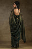 Alluring Olive-Green Chiffon Party Wear Pre-Stitched Saree With Blouse