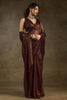 Glamorous Brown-Color Chiffon Pre-Stitched Saree With Blouse
