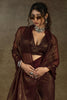 Glamorous Brown-Color Chiffon Pre-Stitched Saree With Blouse