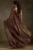 Glamorous Brown-Color Chiffon Pre-Stitched Saree With Blouse