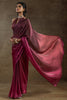 Attractive Magenta Plain Shaded Satin Party Wear Saree With Blouse