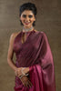 Attractive Magenta Plain Shaded Satin Party Wear Saree With Blouse