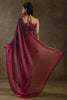 Attractive Magenta Plain Shaded Satin Party Wear Saree With Blouse