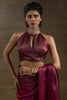 Attractive Magenta Plain Shaded Satin Party Wear Saree With Blouse