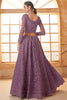 Ravishing Purple Embroidered Net Reception Wear Lehenga Choli