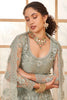 Fabulous Light Grey Thread Embroidered Net Event Wear Lehenga Choli