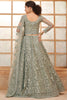 Fabulous Light Grey Thread Embroidered Net Event Wear Lehenga Choli