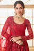 Captivating Red Embroidery Work Net Reception Wear Lehenga Choli