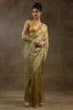 Magnetic Mustard Yellow Zari Weaving Organza Pre-Stitched Saree