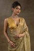 Magnetic Mustard Yellow Zari Weaving Organza Pre-Stitched Saree