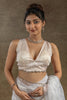 Wonderful White Zari Weaving Organza Function Wear Pre-Stitched Saree