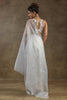 Wonderful White Zari Weaving Organza Function Wear Pre-Stitched Saree