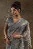 Fantastical Grey Zari Weaving Organza Party Wear Pre-Stitched Saree
