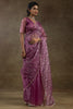 Alluring Purple Zari Weaving Organza Function Wear Pre-Stitched Saree