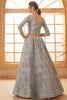 Alluring Grey Thread Embroidery Work Net Event Wear Lehenga Choli