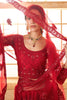 Dazzling Red Embroidery Work Net Engagement Wear Lehenga Choli