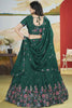 Dazzling Green Sequins Chinon Occasion Wear Lehenga Choli With Dupatta