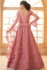 Breathtaking Dusty Pink Thread Work Net Wedding Wear Lehenga Choli