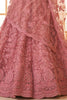 Breathtaking Dusty Pink Thread Work Net Wedding Wear Lehenga Choli