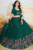 Dazzling Green Sequins Chinon Occasion Wear Lehenga Choli With Dupatta