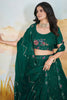 Dazzling Green Sequins Chinon Occasion Wear Lehenga Choli With Dupatta